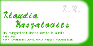 klaudia maszalovits business card